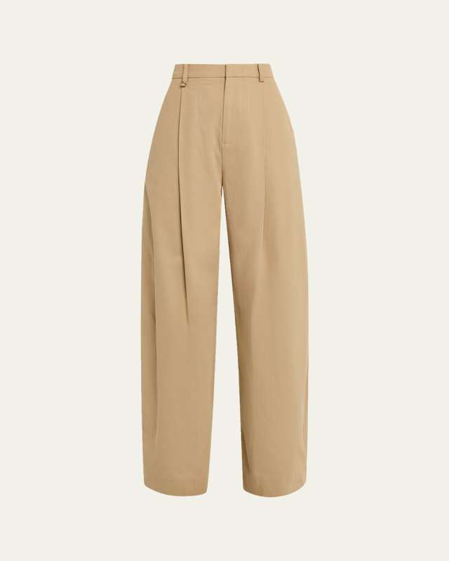 Mid-Rise Pleated Trousers